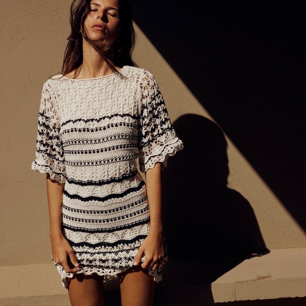 zara crochet dress. size small.